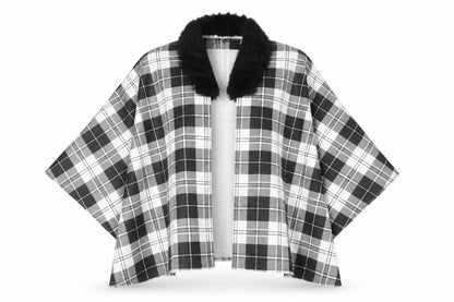 Charmine Womens Black Check Polyester Shawl/Wrap