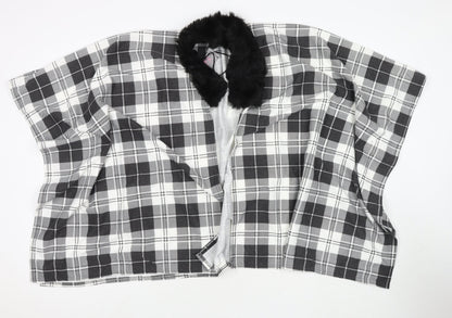Charmine Womens Black Check Polyester Shawl/Wrap