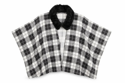 Charmine Womens Black Check Polyester Shawl/Wrap
