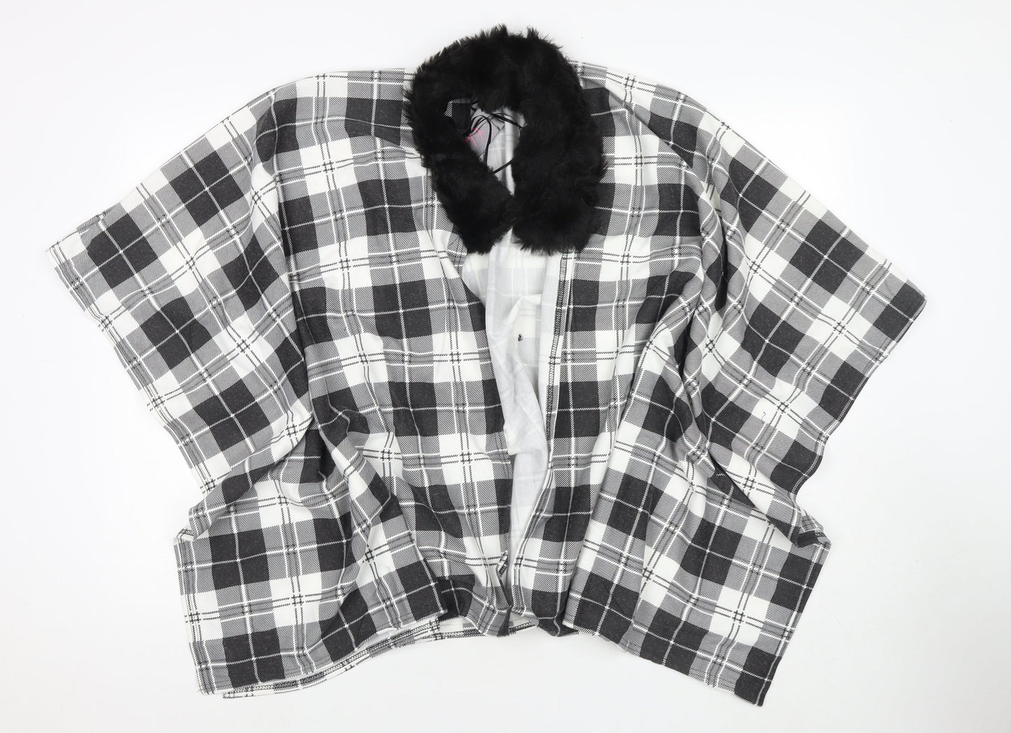 Charmine Womens Black Check Polyester Shawl/Wrap