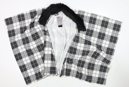 Charmine Womens Black Check Polyester Shawl/Wrap