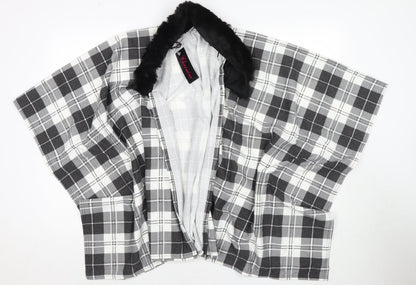 Charmine Womens Black Check Polyester Shawl/Wrap