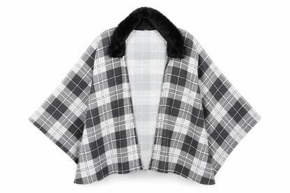 Charmine Womens Black Check Polyester Shawl/Wrap