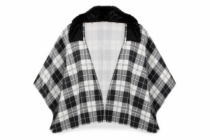 Charmine Womens Black Check Polyamide Shawl/Wrap