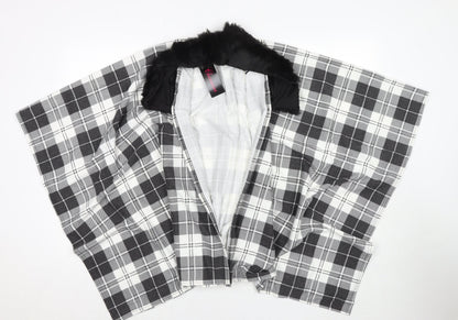 Charmine Womens Black Check Polyester Shawl/Wrap