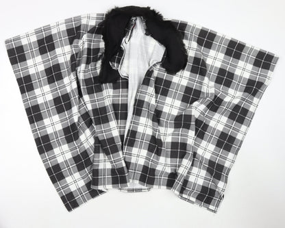 Charmine Womens Black Check Polyester Shawl/Wrap - Collared