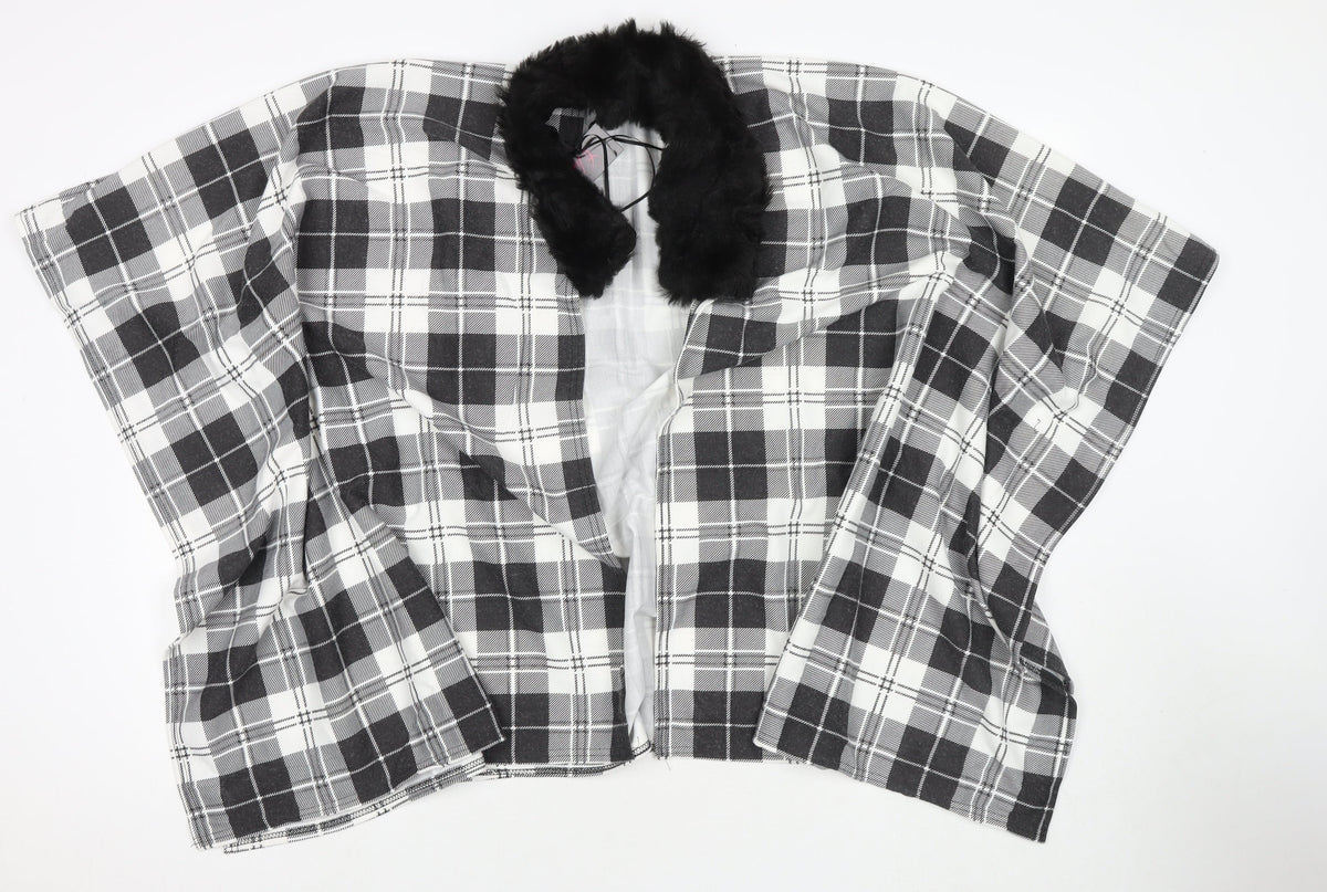 Charmine Womens Black Check Polyester Shawl/Wrap