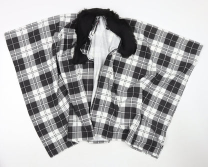 Charmine Womens Black Check Polyester Shawl/Wrap - Collared