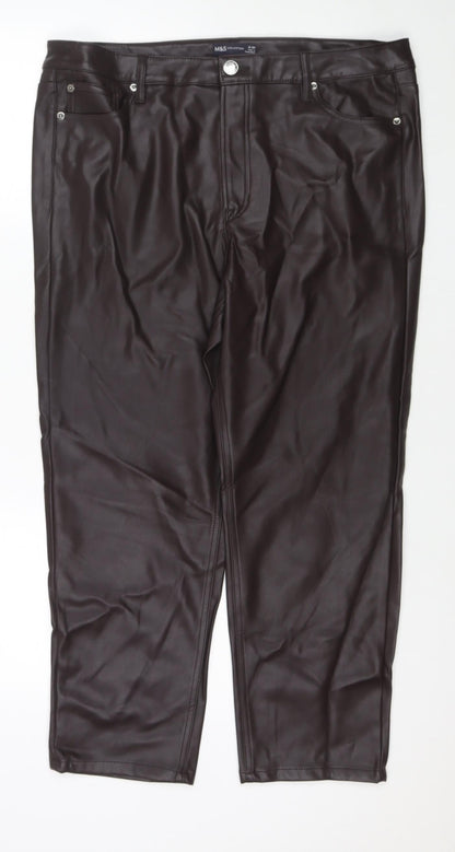 Womens UK Size 18 Marks and Spencer Regular Fit  Brown Trousers