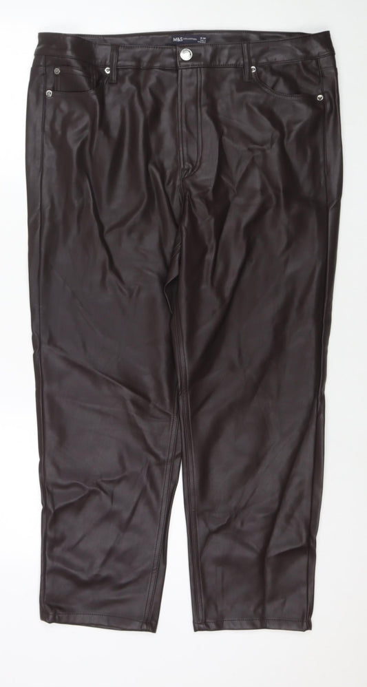 Womens UK Size 18 Marks and Spencer Regular Fit  Brown Trousers