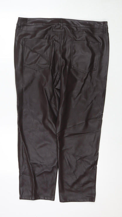 Womens UK Size 18 Marks and Spencer Regular Fit  Brown Trousers