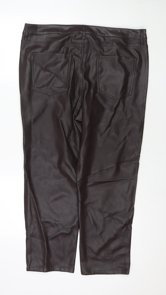 Womens UK Size 18 Marks and Spencer Regular Fit  Brown Trousers