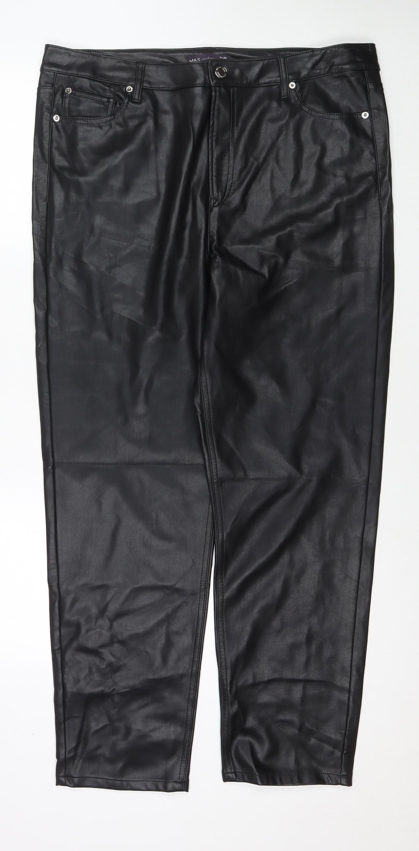 Womens UK Size 18 Marks and Spencer Regular Fit  Black Trousers
