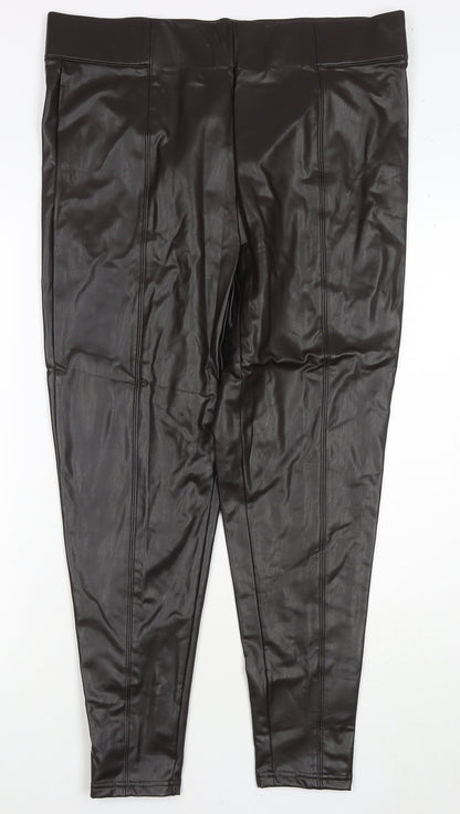 Womens UK Size 18 Marks and Spencer Regular Fit Pedal Pusher Brown Trousers