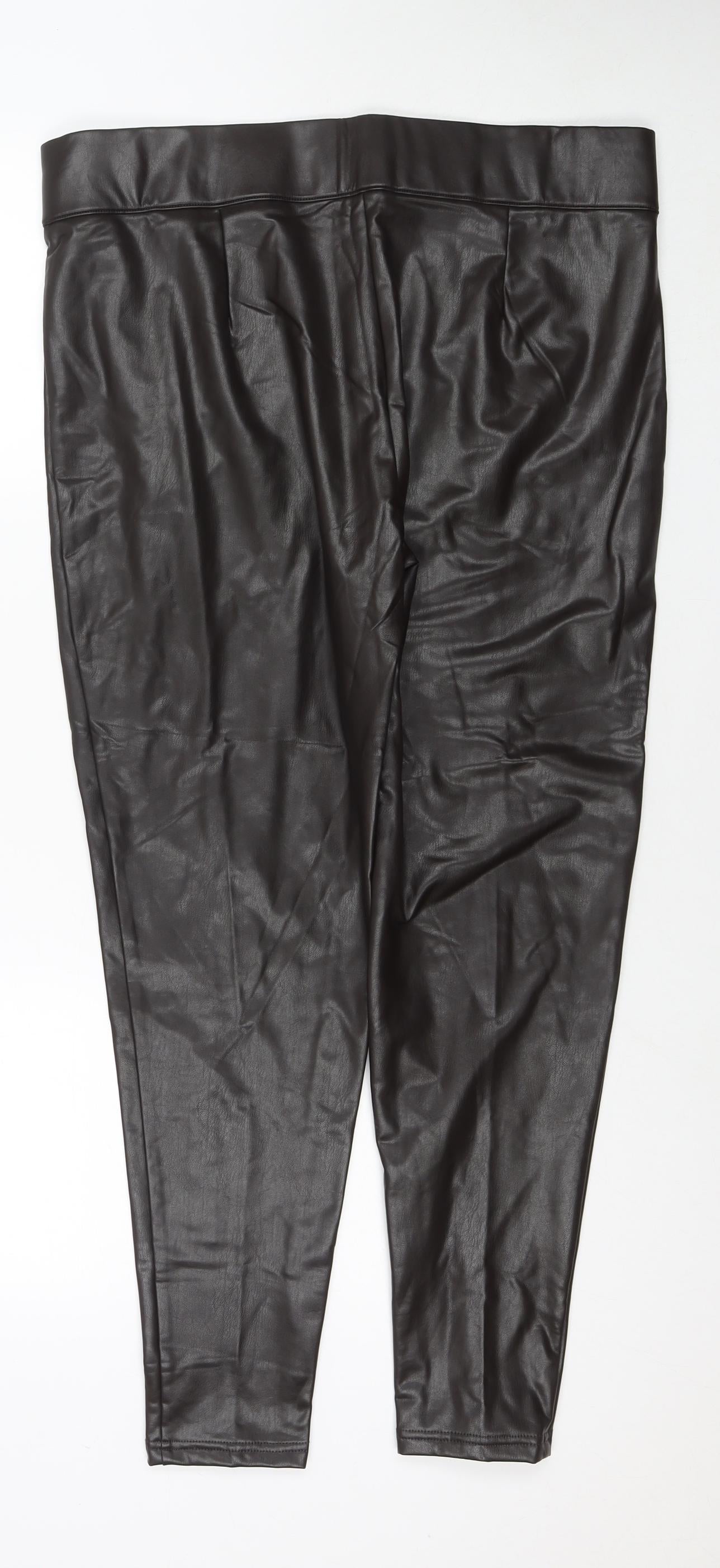 Womens UK Size 18 Marks and Spencer Regular Fit Pedal Pusher Brown Trousers