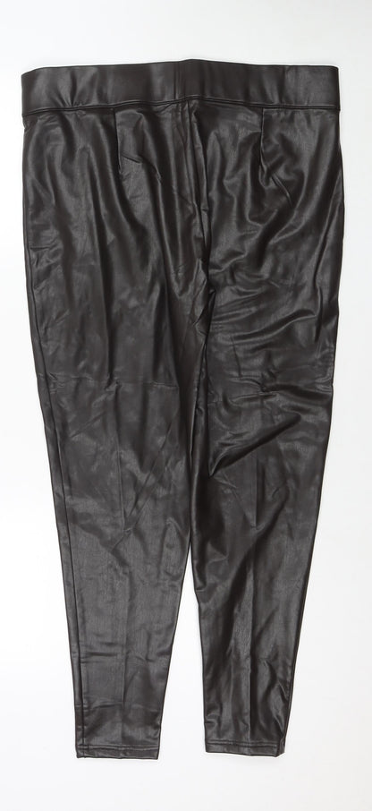 Womens UK Size 18 Marks and Spencer Regular Fit Pedal Pusher Brown Trousers