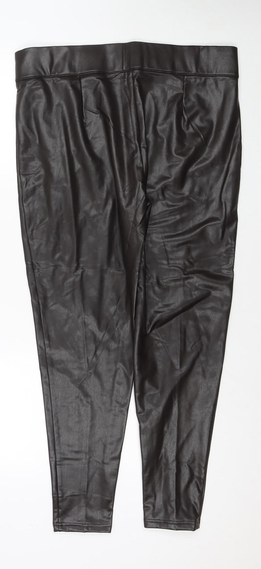 Womens UK Size 18 Marks and Spencer Regular Fit Pedal Pusher Brown Trousers