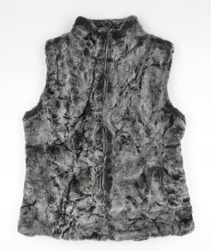 John Lewis Womens Grey Gilet Waistcoat Size 12 Zip