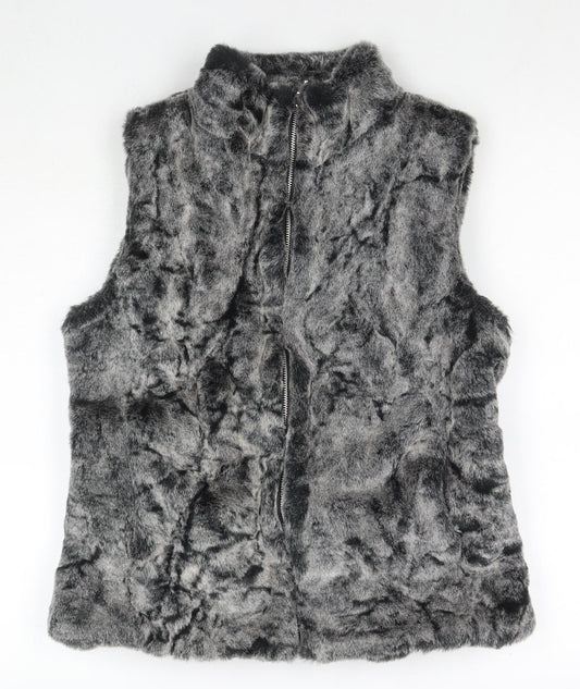 John Lewis Womens Grey Gilet Waistcoat Size 12 Zip
