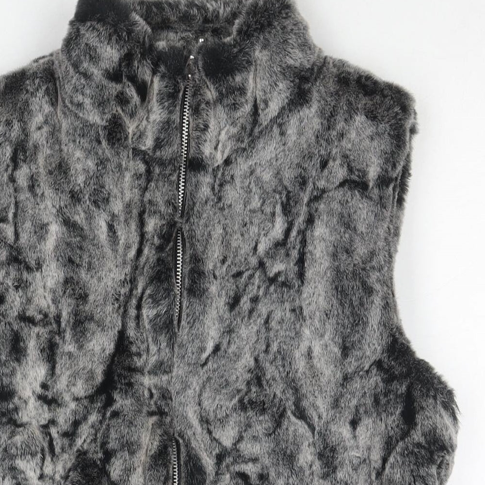 John Lewis Womens Grey Gilet Waistcoat Size 12 Zip