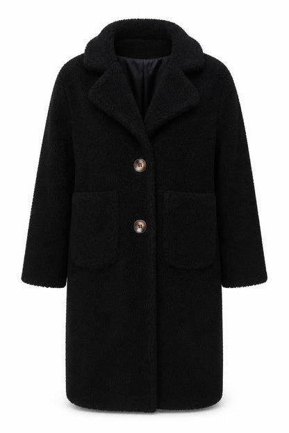 Womens UK Size 4 PRETTYLITTLETHING Black Overcoat
