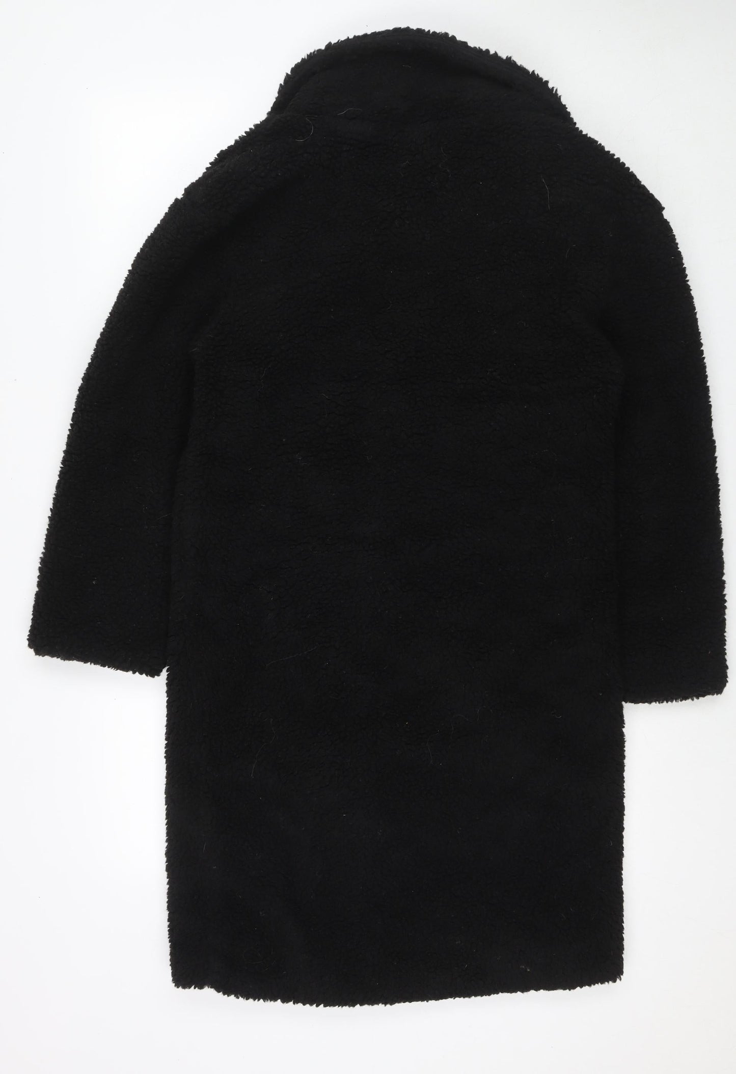 Womens UK Size 4 PRETTYLITTLETHING Black Overcoat
