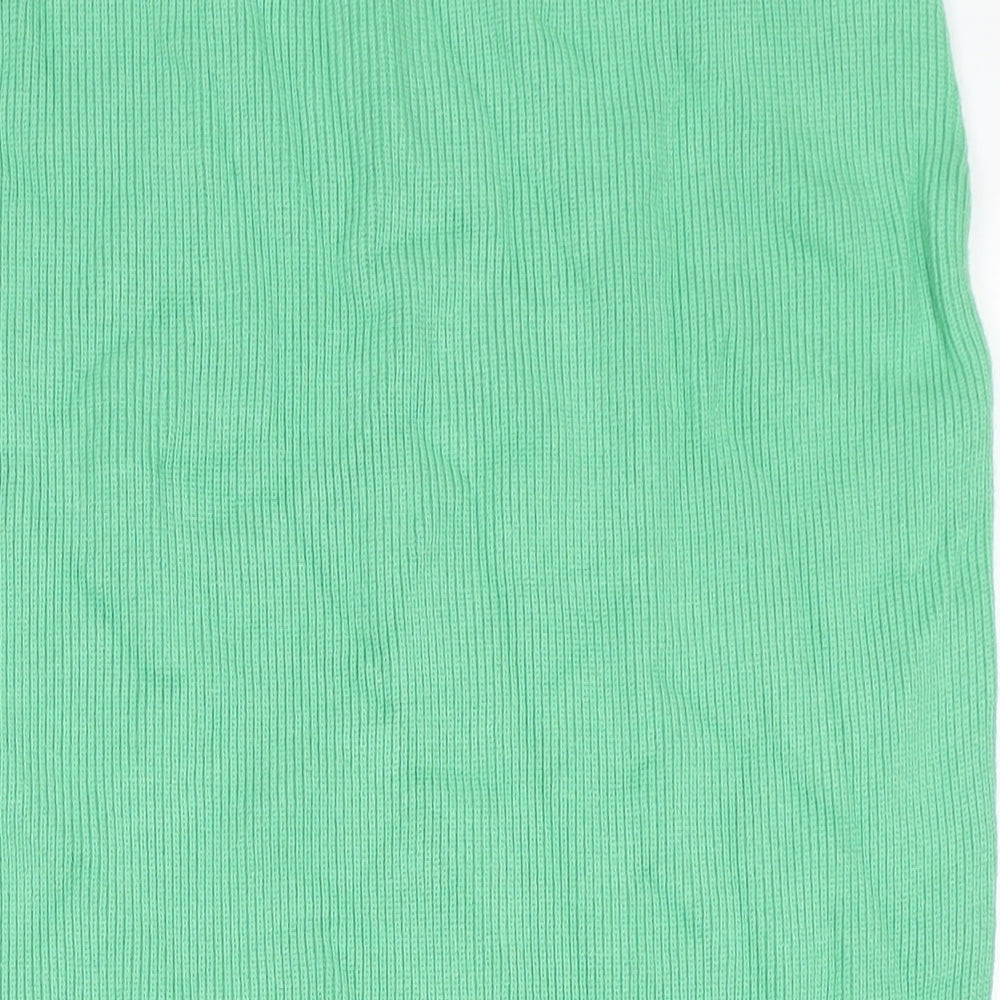 Marks and Spencer Womens Green Viscose Maxi Skirt Size L - Side Slit(s)