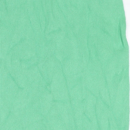 Marks and Spencer Womens Green Viscose Maxi Skirt Size L - Side Slit(s)