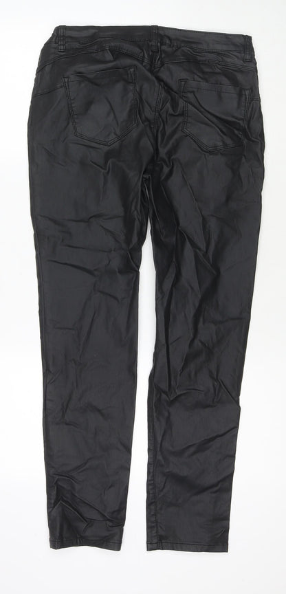 M.B.J Womens Black Viscose Trousers Size XL L27 in Regular Zip