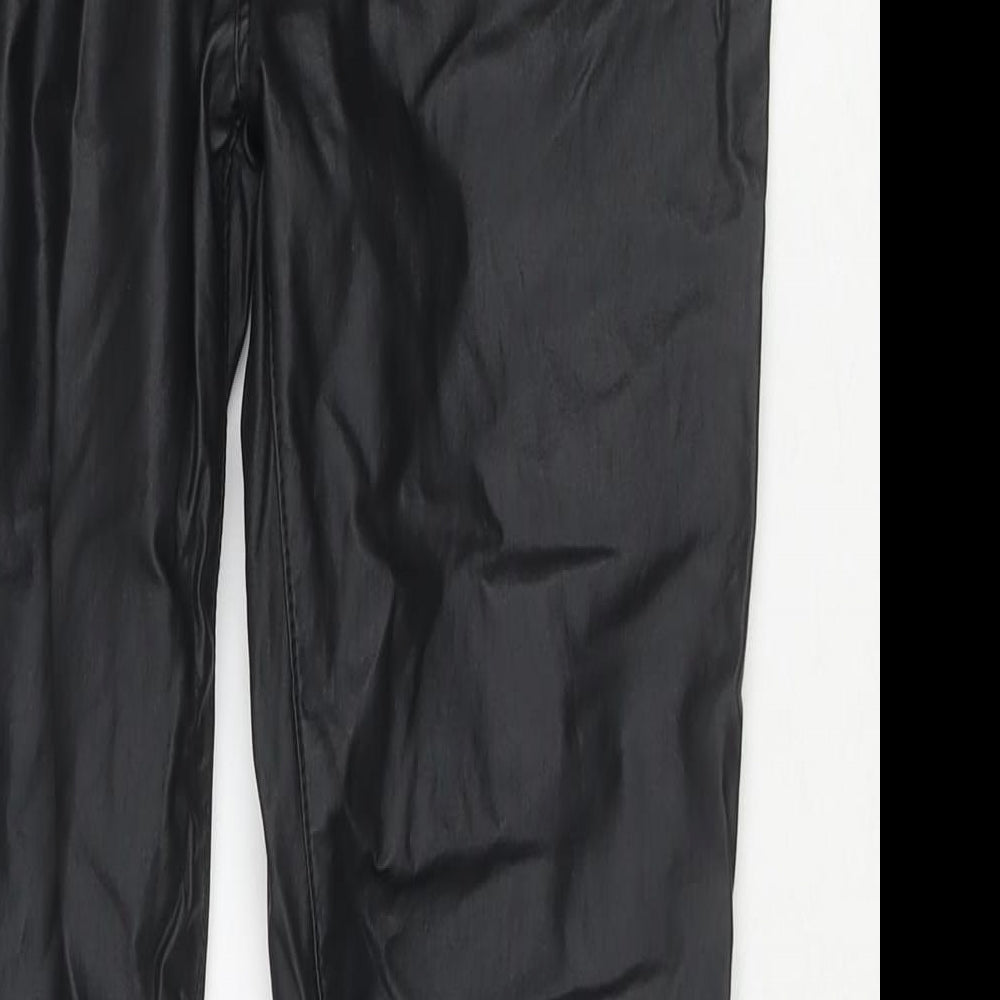 M.B.J Womens Black Viscose Trousers Size XL L27 in Regular Zip