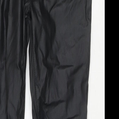 M.B.J Womens Black Viscose Trousers Size XL L27 in Regular Zip