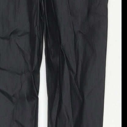 M.B.J Womens Black Viscose Trousers Size XL L27 in Regular Zip