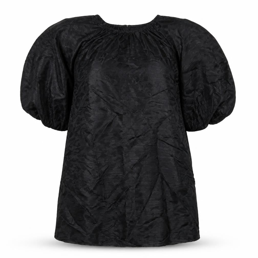 Marks and Spencer Womens Black Polyester A-Line Size 16 Round Neck Button