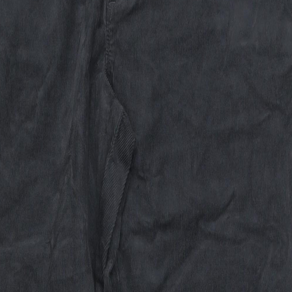 Marks and Spencer Mens Grey Cotton Trousers Size 42 in L33 in Regular Zip