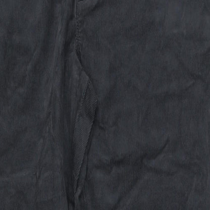 Marks and Spencer Mens Grey Cotton Trousers Size 42 in L33 in Regular Zip