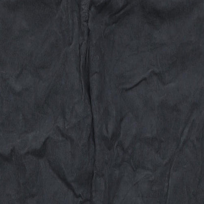 Marks and Spencer Mens Grey Cotton Trousers Size 42 in L33 in Regular Zip