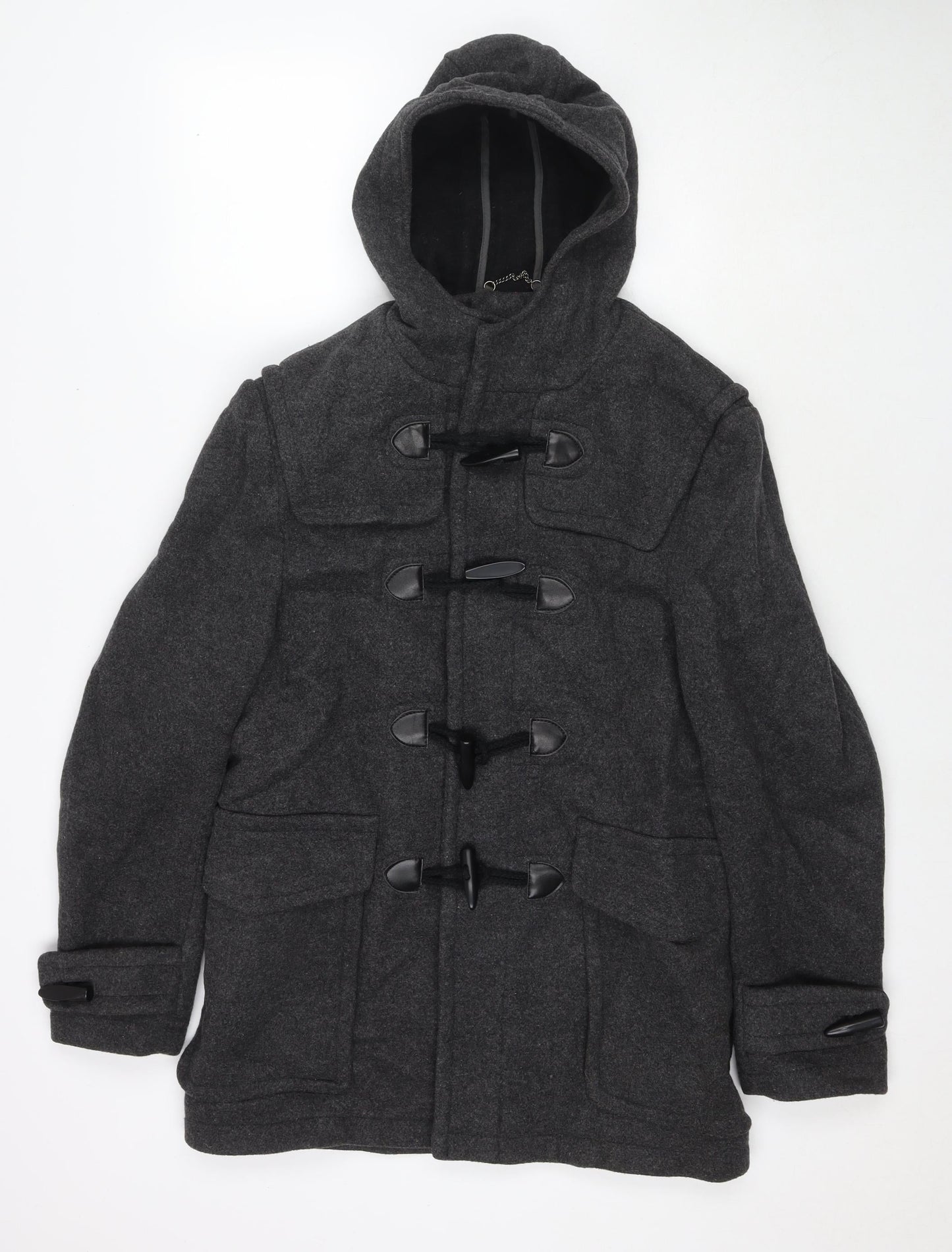 Mens UK Size S Burton Grey Pea Coat