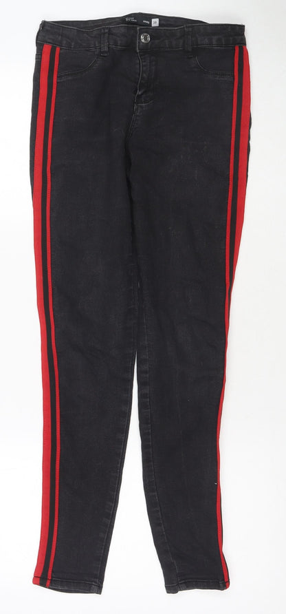 Womens UK Size 10 Sinsay Regular Fit Skinny Black Jeans