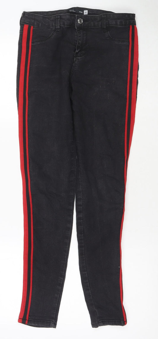 Womens UK Size 10 Sinsay Regular Fit Skinny Black Jeans