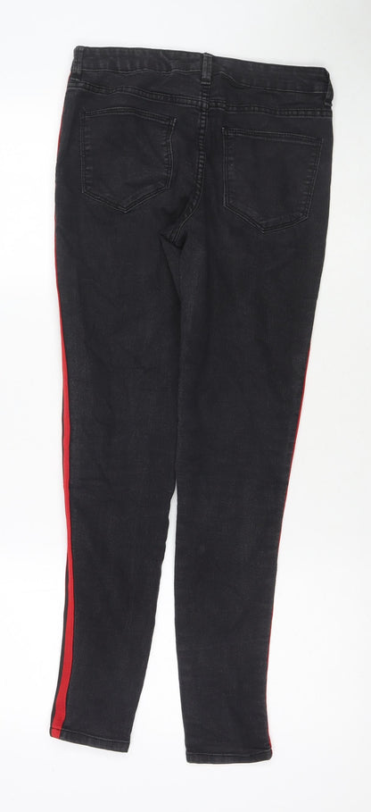 Womens UK Size 10 Sinsay Regular Fit Skinny Black Jeans