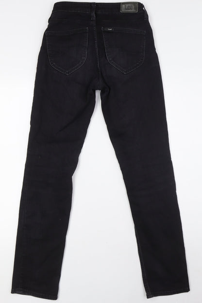 Lee Mens Black Cotton Skinny Jeans Size 27 in L30 in Regular Zip