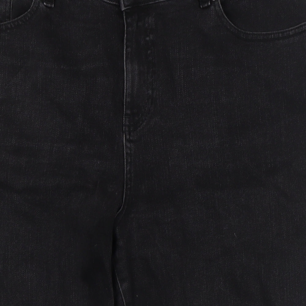 ASOS Mens Black Cotton Cropped Jeans Size 34 in L23 in Regular Zip - Raw Hem