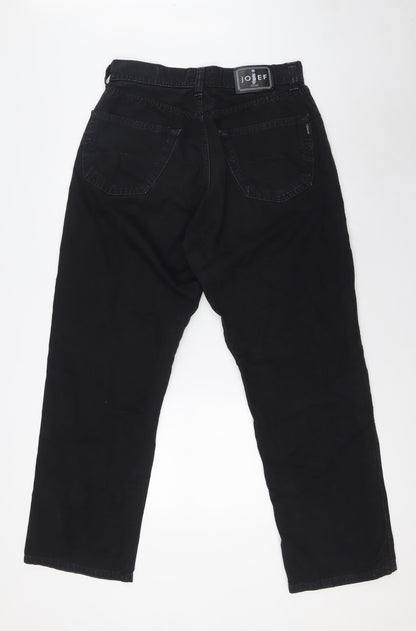 Josef Mens Black Cotton Straight Jeans Size 32 in L30 in Regular Button - Work wear