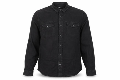 River Island Mens Black Cotton Button-Up Size M Collared Snap
