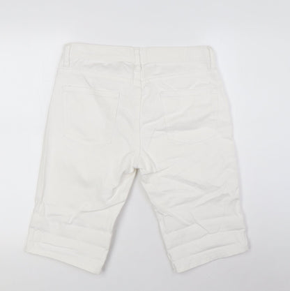 Topshop Mens Silver Cotton Bermuda Shorts Size 30 in L12 in Relaxed Button