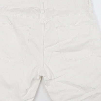 Topshop Mens Silver Cotton Bermuda Shorts Size 30 in L12 in Relaxed Button