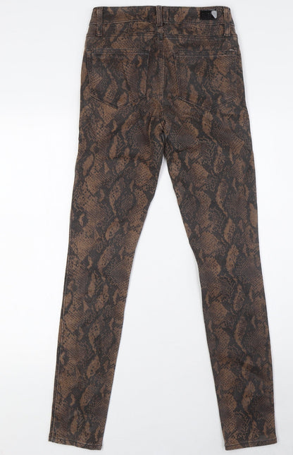 Paige Womens Brown Animal Print Cotton Sweatpants Trousers Size 24 in L30 in Regular Zip