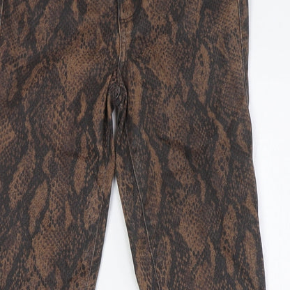 Paige Womens Brown Animal Print Cotton Sweatpants Trousers Size 24 in L30 in Regular Zip
