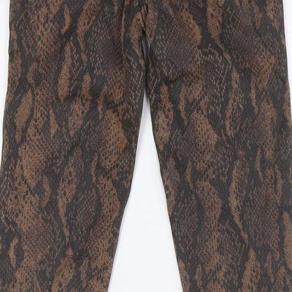 Paige Womens Brown Animal Print Cotton Sweatpants Trousers Size 24 in L30 in Regular Zip