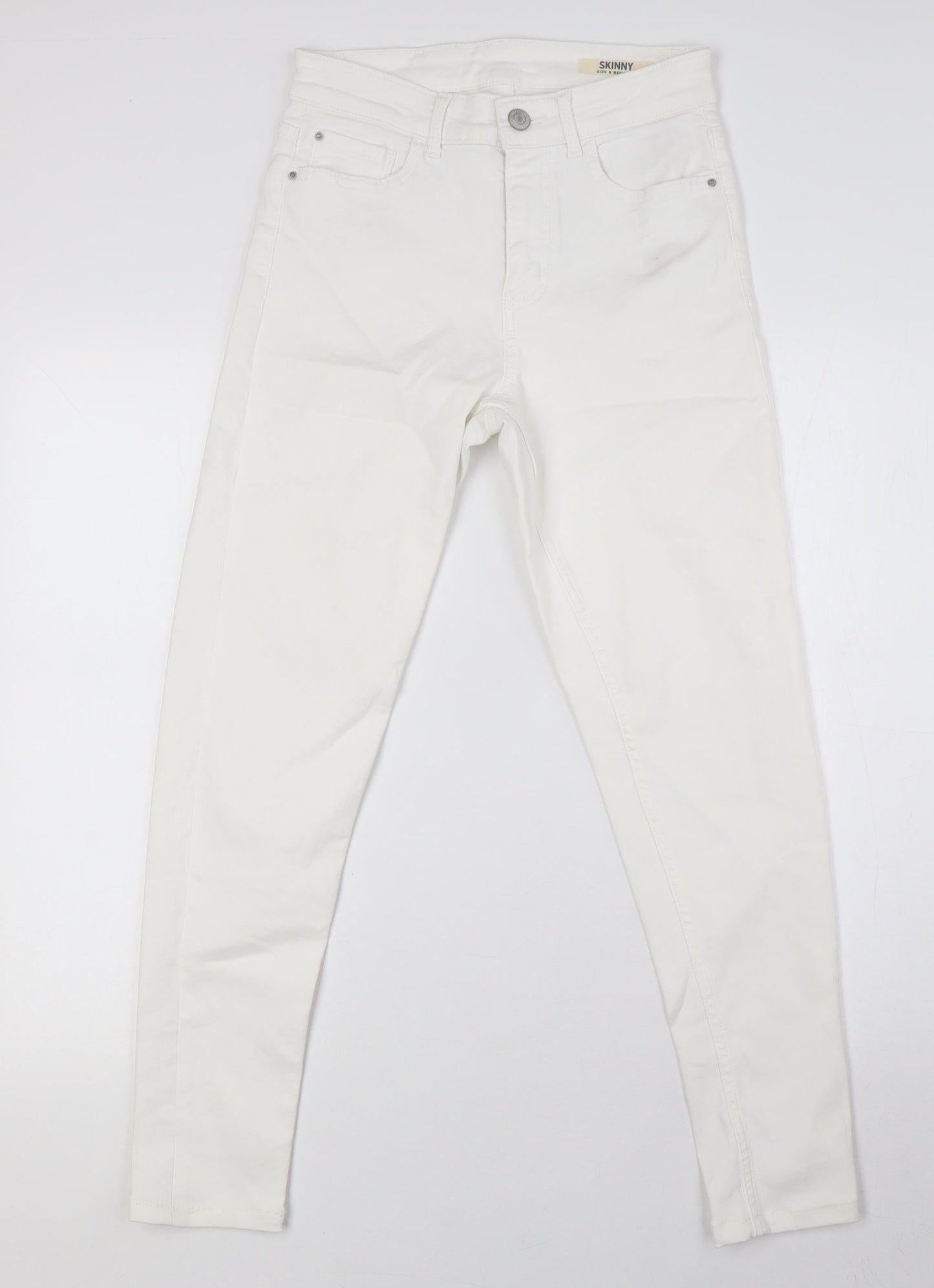 Womens UK Size 8 Marks and Spencer Regular Fit Skinny White Jeans